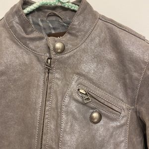 Danier silver suede bomber jacket - shimmer